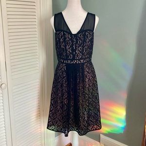 Adrianna Papell Black Lace Dress